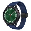 For Samsung Galaxy Watch 6 / 6 Classic Magnetic Black Buckle Slim Silicone Watch Band(Midnight Blue