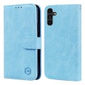 For Samsung Galaxy A14 4G / A14 5G Skin Feeling Oil Leather Texture PU + TPU Phone Case(Light Blue)