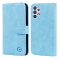 For Samsung Galaxy A32 5G Skin Feeling Oil Leather Texture PU + TPU Phone Case(Light Blue)