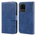 For Samsung Galaxy S20 Ultra Skin Feeling Oil Leather Texture PU + TPU Phone Case(Dark Blue)