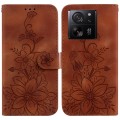 For Xiaomi 13T / 13T Pro / Redmi K60 Ultra Lily Embossed Leather Phone Case(Brown)