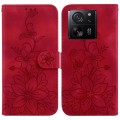 For Xiaomi 13T / 13T Pro / Redmi K60 Ultra Lily Embossed Leather Phone Case(Red)