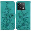 For Xiaomi Redmi Note 13 5G Lily Embossed Leather Phone Case(Green)
