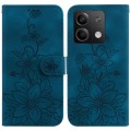 For Xiaomi Redmi Note 13 5G Lily Embossed Leather Phone Case(Dark Blue)