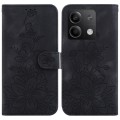 For Xiaomi Redmi Note 13 5G Lily Embossed Leather Phone Case(Black)