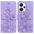 For Xiaomi Redmi Note 13 Pro+ 5G Lily Embossed Leather Phone Case(Purple)