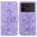 For Xiaomi Redmi K70E / Poco X6 Pro Lily Embossed Leather Phone Case(Purple)