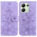 For Xiaomi Redmi Note 13 4G Global Lily Embossed Leather Phone Case(Purple)