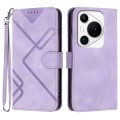 For Huawei Pura 70 Pro/70 Pro+ Line Pattern Skin Feel Leather Phone Case(Light Purple)