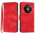 For Realme 12 Pro 5G Global/12 Pro+ 5G Global Line Pattern Skin Feel Leather Phone Case(Red)