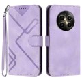 For Realme 12 Pro 5G Global/12 Pro+ 5G Global Line Pattern Skin Feel Leather Phone Case(Light Purple