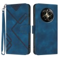 For Realme 12 Pro 5G Global/12 Pro+ 5G Global Line Pattern Skin Feel Leather Phone Case(Royal Blue)