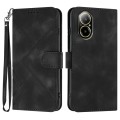 For Realme C67 4G Global Line Pattern Skin Feel Leather Phone Case(Black)