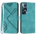 For Realme C65 4G Line Pattern Skin Feel Leather Phone Case(Light Blue)