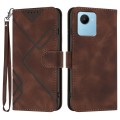 For Realme C30 4G/Narzo 50i Prime/C30s Line Pattern Skin Feel Leather Phone Case(Coffee)
