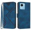For Realme C30 4G/Narzo 50i Prime/C30s Line Pattern Skin Feel Leather Phone Case(Royal Blue)