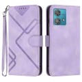 For Motorola Edge 40 Neo 5G Line Pattern Skin Feel Leather Phone Case(Light Purple)