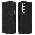 For Samsung Galaxy Z Fold5 Line Pattern Skin Feel Leather Phone Case(Black)