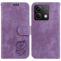 For Xiaomi Redmi Note 13 5G Little Tiger Embossed Leather Phone Case(Purple)