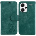 For Xiaomi Redmi Note 13 Pro+ 5G Little Tiger Embossed Leather Phone Case(Green)