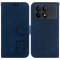 For Xiaomi Redmi K70E / Poco X6 Pro Little Tiger Embossed Leather Phone Case(Dark Blue)