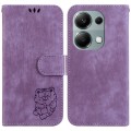 For Xiaomi Redmi Note 13 Pro 4G Little Tiger Embossed Leather Phone Case(Purple)