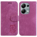 For Xiaomi Redmi Note 13 Pro 4G Little Tiger Embossed Leather Phone Case(Rose Red)
