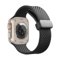 For Apple Watch 2 38mm Carbon Fiber Pattern Magnetic Buckle Silicone Watch Band(Black)