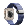For Apple Watch SE 2023 40mm Carbon Fiber Pattern Magnetic Buckle Silicone Watch Band(Royal Blue)
