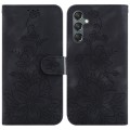 For Samsung Galaxy A25 5G Lily Embossed Leather Phone Case(Black)