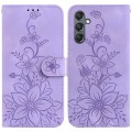 For Samsung Galaxy A24 4G Lily Embossed Leather Phone Case(Purple)