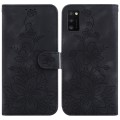 For Samsung Galaxy A41 Lily Embossed Leather Phone Case(Black)