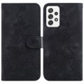 For Samsung Galaxy A52 5G / 4G Lily Embossed Leather Phone Case(Black)