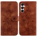 For Samsung Galaxy A05s Lily Embossed Leather Phone Case(Brown)