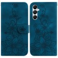 For Samsung Galaxy A05s Lily Embossed Leather Phone Case(Dark Blue)