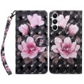 For Samsung Galaxy A05s 3D Painted Leather Phone Case(Pink Flower)