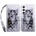 For Samsung Galaxy S24 5G 3D Painted Leather Phone Case(Smile Cat)