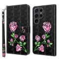 For Samsung Galaxy S24 Ultra 5G 3D Painted Leather Phone Case(Rose)