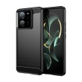 For Xiaomi 13T Brushed Texture Carbon Fiber TPU Phone Case(Black)
