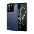 For Xiaomi 13T Brushed Texture Carbon Fiber TPU Phone Case(Blue)