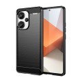 For Xiaomi Redmi Note 13 Pro+ Brushed Texture Carbon Fiber TPU Phone Case(Black)