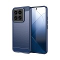 For Xiaomi 14 Brushed Texture Carbon Fiber TPU Phone Case(Blue)