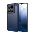 For Xiaomi 14 Pro Brushed Texture Carbon Fiber TPU Phone Case(Blue)