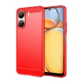 For Xiaomi Poco C65 Brushed Texture Carbon Fiber TPU Phone Case(Red)