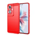 For OPPO F25 Pro 5G Brushed Texture Carbon Fiber TPU Phone Case(Red)