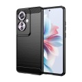 For OPPO Reno11 F 5G Global Brushed Texture Carbon Fiber TPU Phone Case(Black)