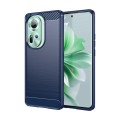 For OPPO Reno11 Global Brushed Texture Carbon Fiber TPU Phone Case(Blue)
