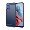 For Motorola Moto G34 Brushed Texture Carbon Fiber TPU Phone Case(Blue)
