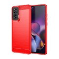 For Motorola Moto G Stylus 5G 2024 Brushed Texture Carbon Fiber TPU Phone Case(Red)