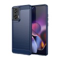 For Motorola Moto G Stylus 5G 2024 Brushed Texture Carbon Fiber TPU Phone Case(Blue)